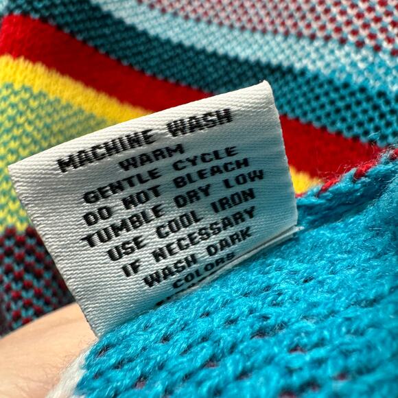 Inserch Turtleneck Sweater Mens Large Colorful Stripe Coastal Grandpacore Knit - Picture 6 of 7